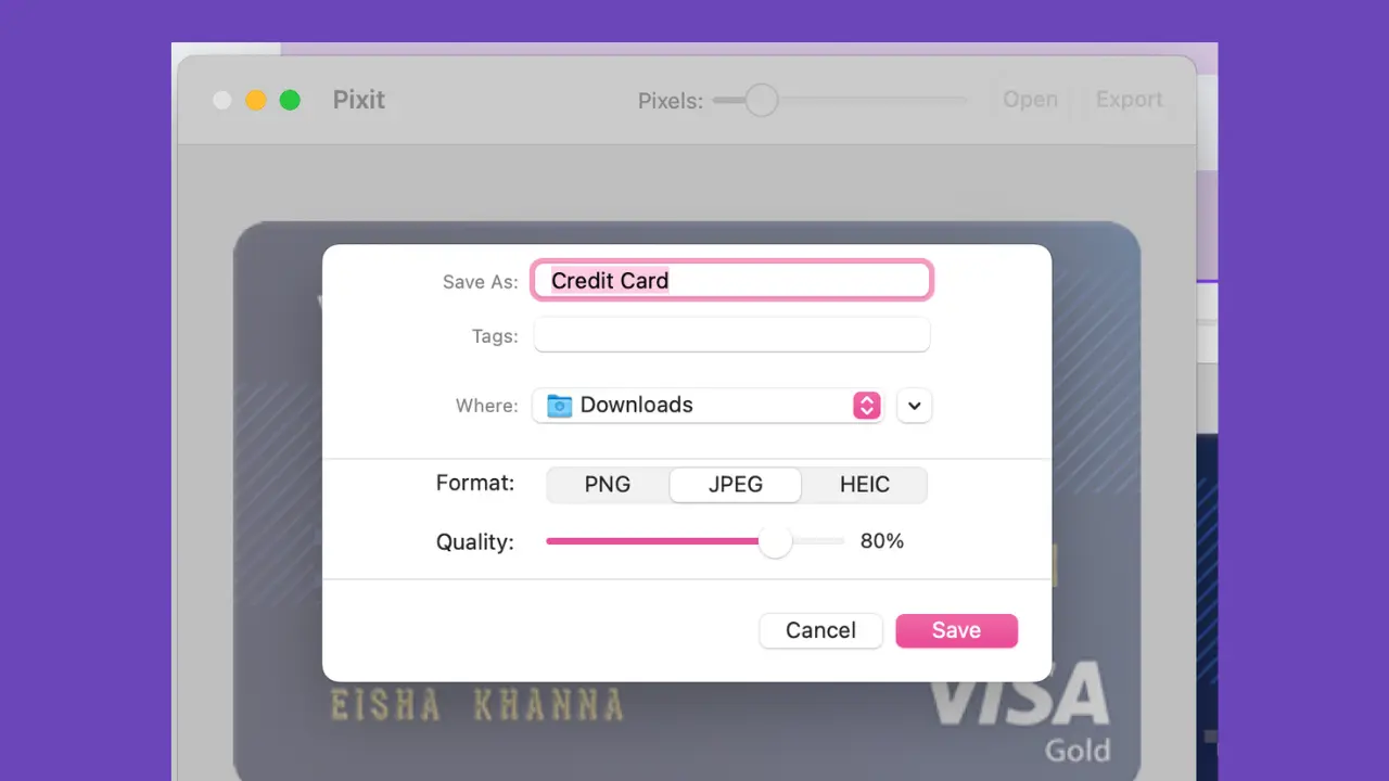 pixit export formats